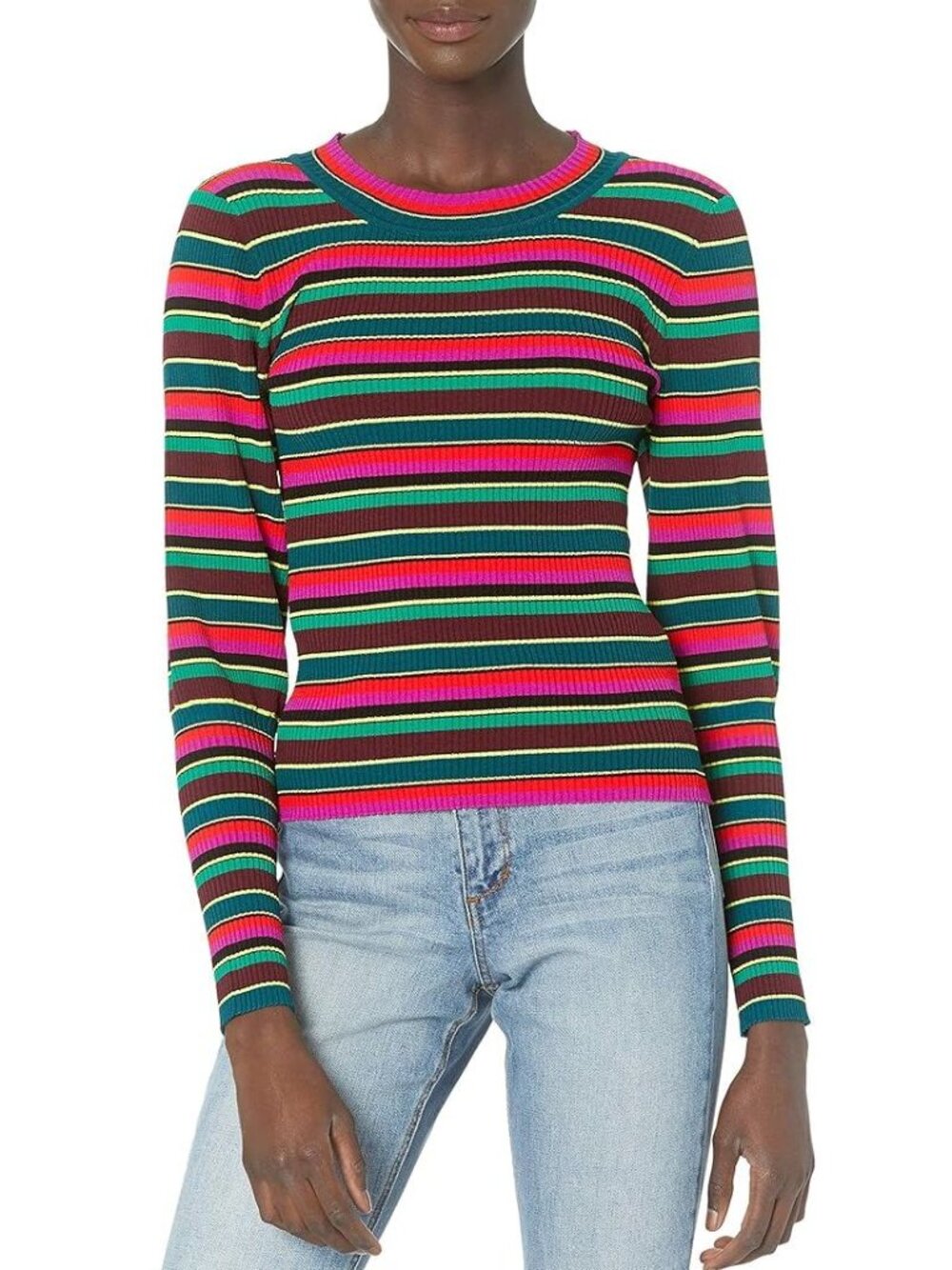 Milly Candycane Puff Sleeve Top - Small